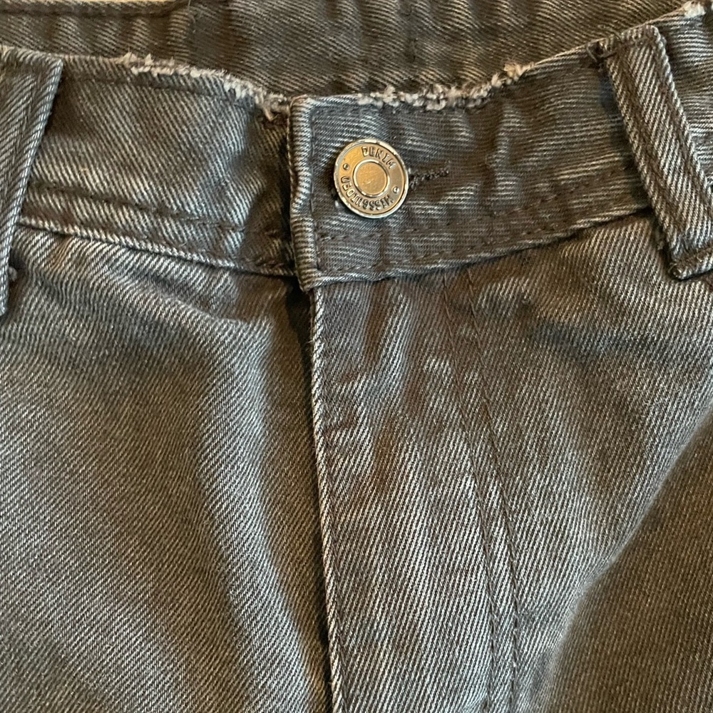 Misguided Straight Leg High Rise Mom Denim Jeans Washed Black Frayed Hem 4 - Picture 3 of 9